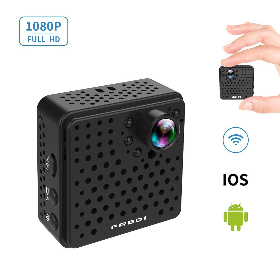 FREDI HD 1080P wireless ip telecamera spy cam mini telecamera videocamera wifi nascosta, Amazon