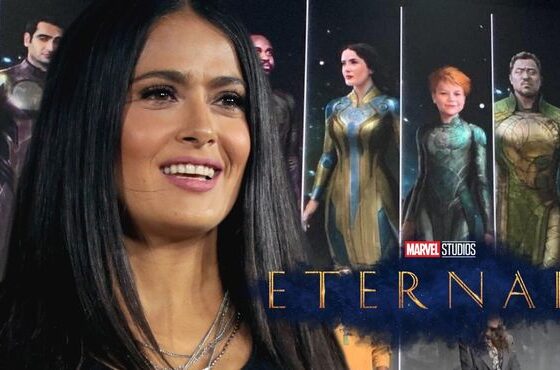 Rivelato il costume degli Eterni di Salma Hayek + poster the eternals + salma hayek